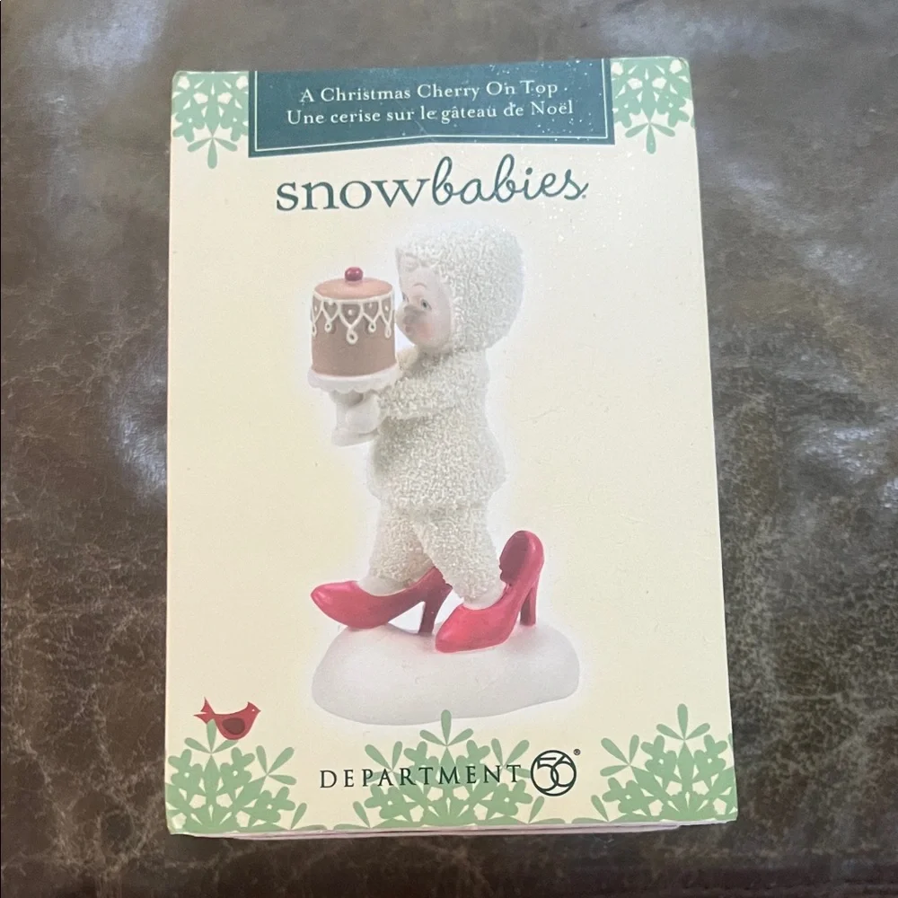 Department 56 Snowbabies with Red Shoes and Cake Topper - Picture 1 of 2